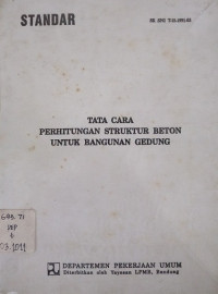 Tata Cara Perhitungan Struktur Beton untuk Bangunan Gedung