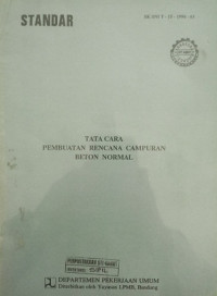 Tata Cara Pembuatan Rencana Campuran Beton Normal