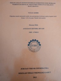 Perancangan Sistem Informasi Subsistem Guru Berbasis Website Di Sekolah Pesantren Persatuan Islam 99