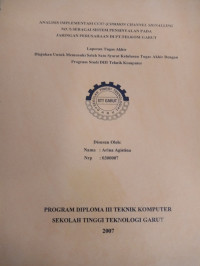 Analisis Implementasi CCS7(Common Channel Signalling no.7 Sebagai Sistem pelayanan Pada Jaringan Perusahaan DI.Pt Telkom Garut