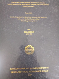 Analisa kelayakna rencana pengembangan usaha kain sutra alam di viera sutra alam dikecamata n tarogong kabupaten Garut