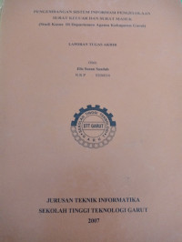 Image of Pengembangan Sistem Informasi Pengelolaan Surat Keluar Dan Surat Masuk ( Studi Kasus Di Departemen Agama Kabupaten Garut  )
