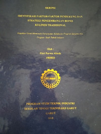 Identifikasi Faktor-faktor Pendukung Dan Strategi Pengembangan Bisnis Kuliner Tradisional