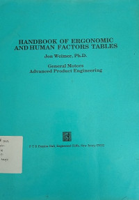 Handbook Of Ergonomic And Human Factors Tables