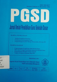 PGSD Jurnal Ilmiah Pendidikan Guru Sekolah Dasar