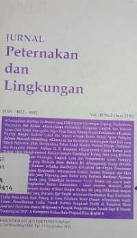 Jurnal Pertenakan Dan Lingkungan