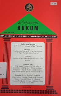 Reformasi Hukum Jurnal Mimbar Ilmiah Hukum Universitas Islam Jakarta