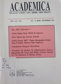 Academica Majalah Ilmiah Sosial Dan Politik