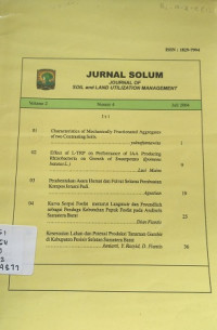 Jurnal Solum Journal of Soil And Land Utilazation Management