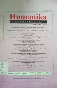 Humanika Jurnal Ilmu-ilmu Sosial dan Humaniora