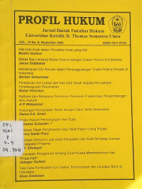 Profil Hukum Jurnal Ilmiah Fakultas Hukum Universitas Katolik St. Thomas Sumatera Utara