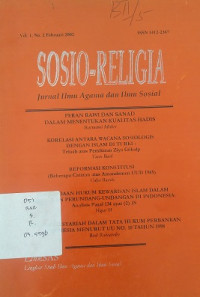 Sosio-Religia Jurnal Ilmu Agama Dan Ilmu Sosial