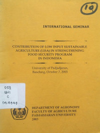 Contribution of low input sustainable agriculture (lisa) in strengthening in indonesia