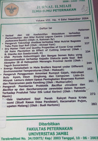 Jurnal Ilmiah Ilmu Ilmu Peternakan