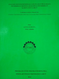 Analisis sistem informasi sarana dan prasarana pendidikan menengah dinas pendidikan kabupaten garut
