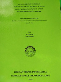 Rancang bangun aplikasi pengolahan data pegawai di dinas badan ketahanan pangan garut metode berorientasi objek