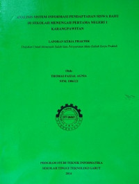 Analisis informasi pendaftaran siswa baru di sekolah menengah pertama negeri 1 karangpawitan