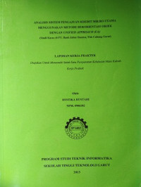 Analisis Sitem Pengajuan Kredit Mikro Utama Menggunakan Metode Berorientasi Objek Dengan Unified Approach (UA)