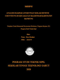 Analisis Dampak Lingkungan Kolam Retensi Cieunteung Di Kecamatan Baleendah Kabupaten Bandung