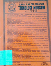 Jurnal ilmu Dan Rekayasa Tekonologi Industri