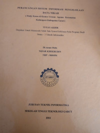 Perancangan Sistem Informasi Pengelolaan Data Nikah (study Khasus DI Kantor Agama Kecamatan Kadungora Kabupaten GARUT)