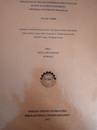 Perancangan Sistem Informasi Simpan Pinjam Di KUD Mandiri Bayongbong (studi kasus di KUD mandiri bayongbong)