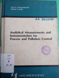 Antalical Measurements And Intrumentation For  Process And PolLution  Control