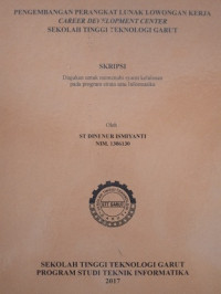 Pengembangan Perangkat Lunak Lowongan Kerja Career Development Center Sekolah Tinggi Teknologi Garut