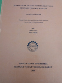 Perancangan Aplikasi Sistem Pakar Untuk Diagnosis Penyakit Diabetes