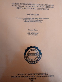 Sistem Informasi Kegiatan Gunung Api Pada Pusat Vulkanologi Dan Mitigasi Bencana Geologi Di Bandung