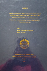 Kerugian Finansial Akibat Kemacetan Ditinjau Dari Konsumsi Bahan Bakar Minyak Di Kabupaten Garut