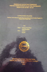 Pekerjaan Galian Dan Timbunan Proyek Pembangunan Jalan Tol Cisumdawu Phase II STA 20+000 - 24+125