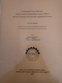 Perancangan Sistem Informasi Stasiun Pengisian Bahan Bakar Umum (SPBU) Berbasis Teknologi WAP ( Wireles Aplication Protocol )