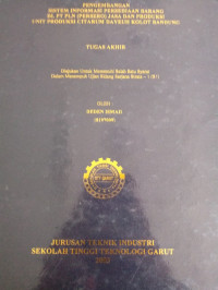 Pengembangan Sistem Informasi Persediaan Barang Di PT PLN Persero Jasa Dan Produksi Unit Produksi Citarum Dayeuh Kolot Bandung