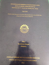 Pengendalian Persediaan Bahan Baku Lilin Dengan Model Probabilistic Q (studi kasus di cv.taruna jaya sanding atas-garut)