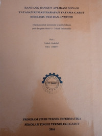 Rancang Bangun Aplikasi Donasi Yayasan Rumah Harapan Yatama Garut Berbasis Web Dan Android