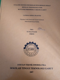 Analisis Sistem Informasi Pengiriman Surat Dengan Teknologi I-Pos DI Pt.Pos Indonesia Cabang Garut