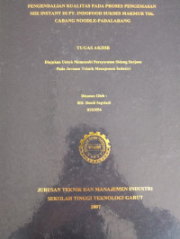 Pengendalian Kualitas Pada Proses Pengemasan Mie Instant Di PT.INDOFOOD SUKSES MAKMUR Tbk.Cabang Noodle-Padalarang