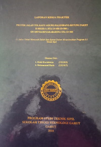 Proyek Jalan Tol Kayu Agung-Palembang-Betung Paket II Seksi-1 ( STA 13+400-33+500) On Off Rampjakbaring STA 33+500