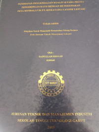 Penerapan Pengendalian Kualitas Pada Proses Pengeringan Kaayu Dengan Menggunakan Peta Kendali P Di PT.BINEATAMA KAYONE LESTARI