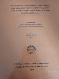 Perancangan Aplikasi Pengelolaan Bahan Ajar Berbasis Web Untuk Mata Pelajaran Ilmu Pengetahuan Alam Jenjang Sekolah Menengah Pertama