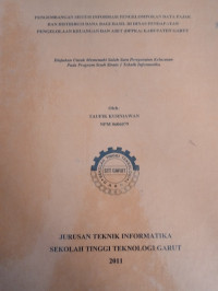 Pengembangan Sistem Informasi Pengelompokan Data Pajak Dan Distribusi Dana Bagi Hasil Di Dinas Pendaftaran Pengelolaan Keuangan Dan Aset ( DPPKA ) Kabupaten Garut